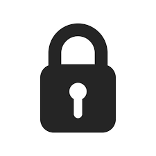 Black padlock icon on a white background.